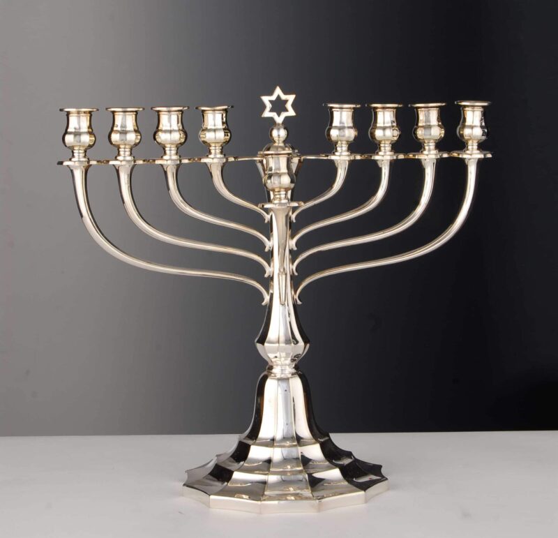Candlestick Silver 925 "Hanukkah" Nine Arms | Möhrle Silber Germany