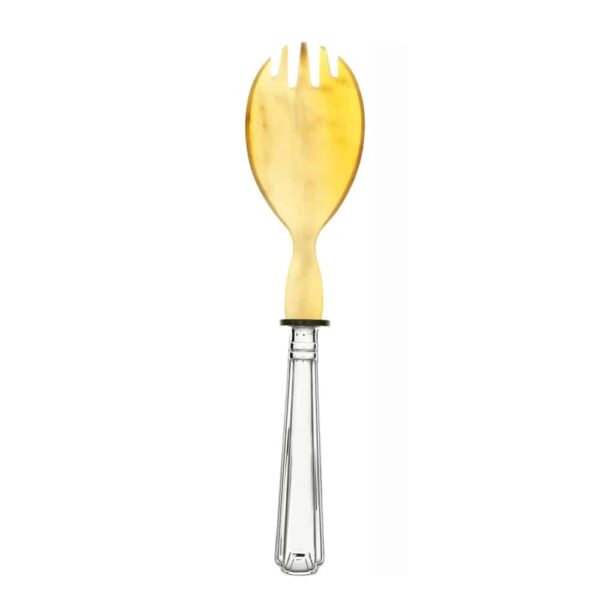 Salatgabel mit Naturhorn Art Deco 925 Sterling Silber