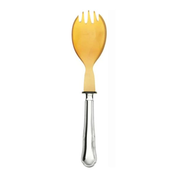 Salatgabel mit Naturhorn Chippendale 925 Sterling Silber