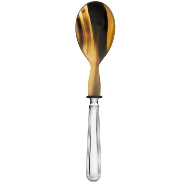 Salad spoon with natural horn Augsburg thread 925 Sterling Silver