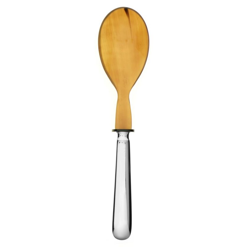 Salad Spoon with Natural Horn Swing 925 Sterling Silver