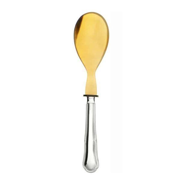 Salatlöffel mit Naturhorn Chippendale 925 Sterling Silber